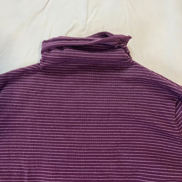 Duluth Trading Company Purple Stripe Turtleneck Long Sleeve | Size M - Picture 3 of 5